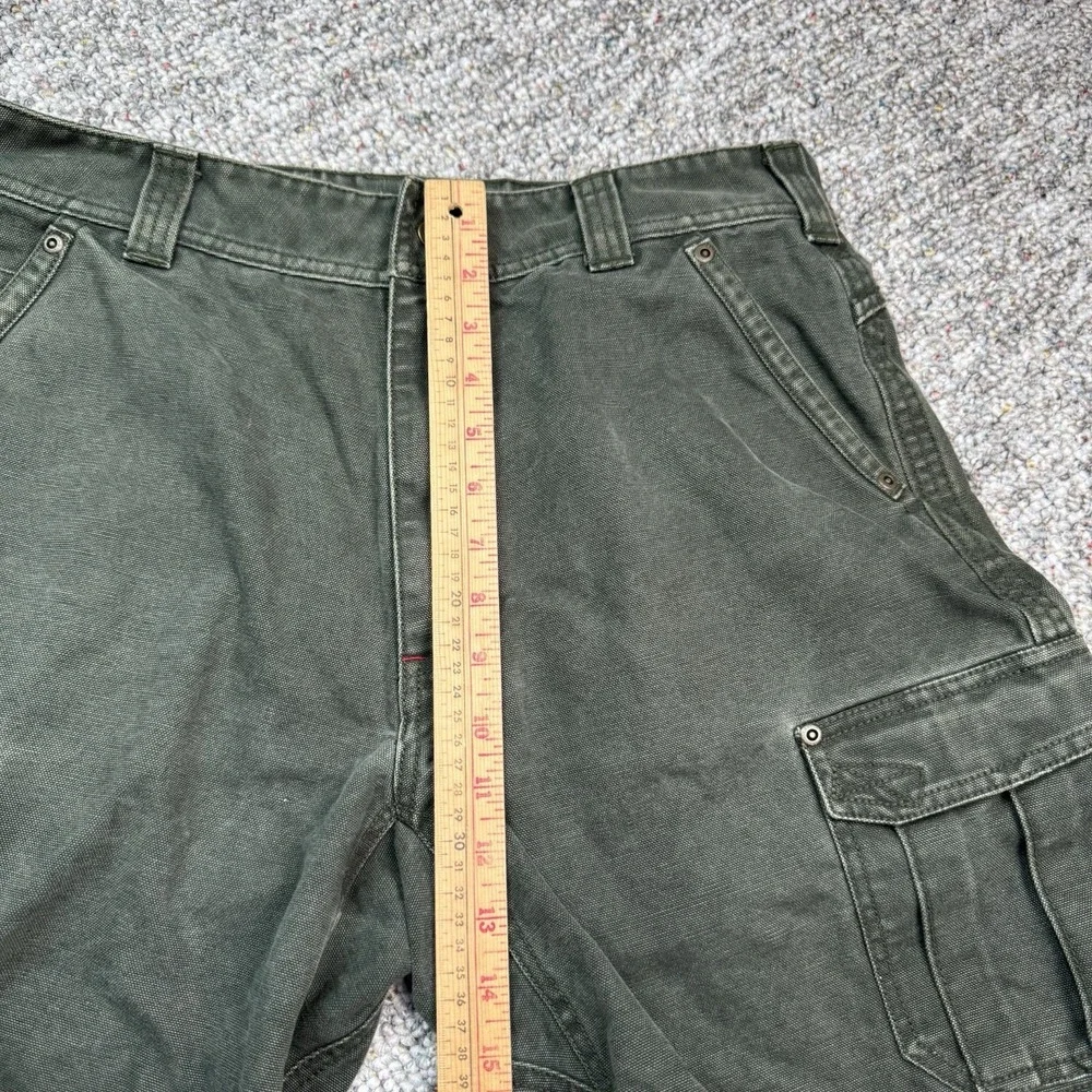 Cabelas Shorts Mens 32 Cargo Carpenter Hiking Outdoors Cotton Green
